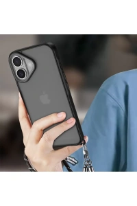 Apple iPhone 16 Kılıf Elegant Kapak - Siyah