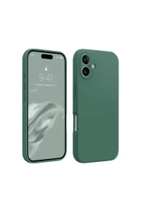Apple iPhone 16 Kılıf First Silikon - Koyu Yeşil