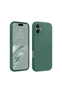 Apple iPhone 16 Kılıf First Silikon - Koyu Yeşil