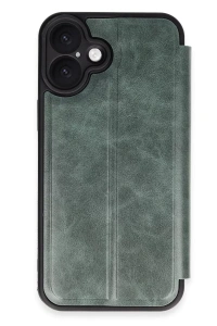 Apple iPhone 16 Kılıf Flip Cover - Koyu Yeşil
