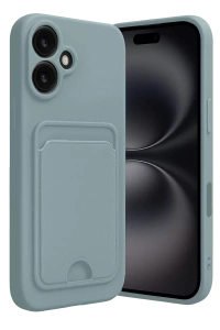 Apple iPhone 16 Kılıf Kelvin Kartvizitli Silikon - Açık Yeşil