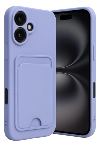 Apple iPhone 16 Kılıf Kelvin Kartvizitli Silikon - Lila