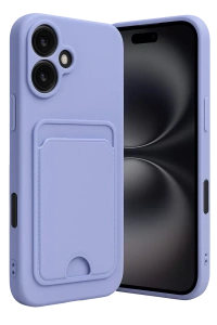 Apple iPhone 16 Kılıf Kelvin Kartvizitli Silikon - Lila