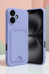 Apple iPhone 16 Kılıf Kelvin Kartvizitli Silikon - Siyah