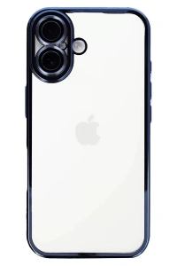 Apple iPhone 16 Kılıf Lensli Silikon - Açık Mavi