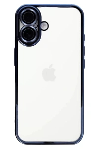 Apple iPhone 16 Kılıf Lensli Silikon - Açık Mavi