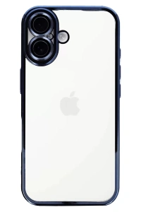 Apple iPhone 16 Kılıf Lensli Silikon - Açık Mavi