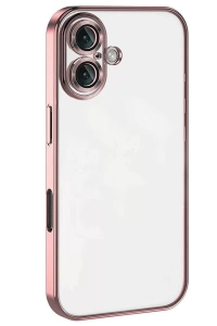 Apple iPhone 16 Kılıf Lensli Silikon - Pembe