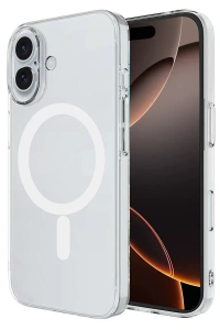 Apple iPhone 16 Kılıf Magneticsafe Şeffaf Silikon - Şeffaf
