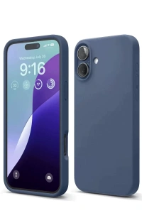 Apple iPhone 16 Kılıf Nano içi Kadife Silikon - Lacivert