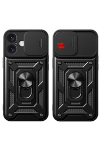 Apple iPhone 16 Kılıf Pars Lens Yüzüklü Silikon - Lacivert