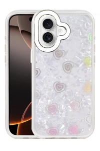Apple iPhone 16 Lumi Desenli Kapak - Beyaz