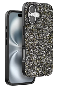 Apple iPhone 16 Plus Bright Simli Kapak - Gümüş