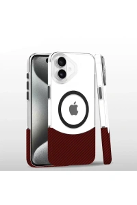 Apple iPhone 16 Plus Carbon Puzzle Magsafe Kapak - Pembe