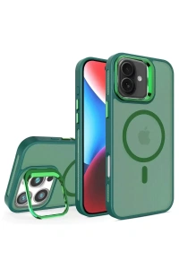 Apple iPhone 16 Plus Flet Lens Magsafe Kapak - Koyu Yeşil