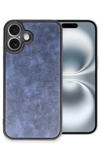 Apple iPhone 16 Plus Kılıf Aras Deri Kapak - Lacivert