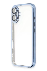 Apple iPhone 16 Plus Kılıf Lensli Silikon - Açık Mavi