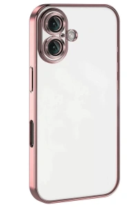 Apple iPhone 16 Plus Kılıf Lensli Silikon - Pembe