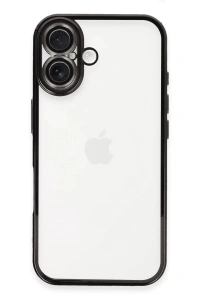 Apple iPhone 16 Plus Kılıf Lensli Silikon - Siyah