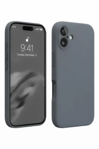 Apple iPhone 16 Plus Kılıf Nano içi Kadife Silikon - Gri