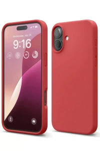 Apple iPhone 16 Plus Kılıf Nano içi Kadife Silikon - Kırmızı
