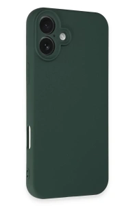 Apple iPhone 16 Plus Kılıf Nano içi Kadife Silikon - Koyu Yeşil
