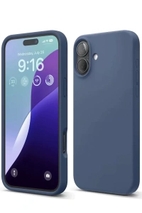 Apple iPhone 16 Plus Kılıf Nano içi Kadife Silikon - Lacivert