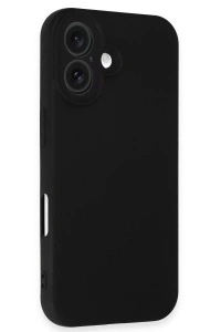 Apple iPhone 16 Plus Kılıf Nano içi Kadife Silikon - Siyah