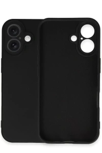 Apple iPhone 16 Plus Kılıf Nano içi Kadife Silikon - Siyah