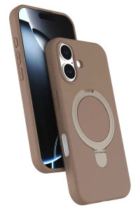 Apple iPhone 16 Plus Regal Magsafe Standlı Kapak - Çöl Titanyum