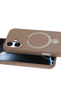 Apple iPhone 16 Plus Regal Magsafe Standlı Kapak - Çöl Titanyum