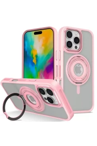 Apple iPhone 16 Pro Banza Magsafe Standlı Kapak - Pembe