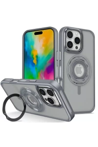 Apple iPhone 16 Pro Banza Magsafe Standlı Kapak - Titan Gri