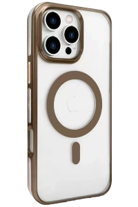 Apple iPhone 16 Pro Gleam PC Sert Magsafe Kılıf - Kahverengi