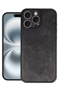Apple iPhone 16 Pro Kılıf Aras Deri Kapak - Siyah