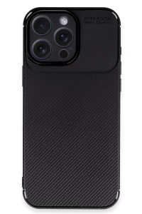 Apple iPhone 16 Pro Kılıf Auto Focus Karbon Kapak - Siyah