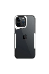 Apple iPhone 16 Pro Kılıf Boyi Silikon Kapak - Gümüş