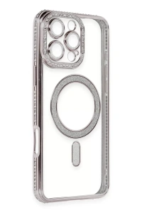 Apple iPhone 16 Pro Kılıf Joke Simli Magneticsafe Kılıf - Pembe