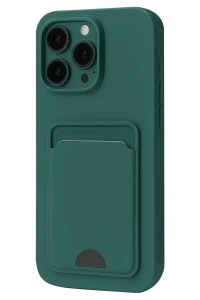 Apple iPhone 16 Pro Kılıf Kelvin Kartvizitli Silikon - Koyu Yeşil