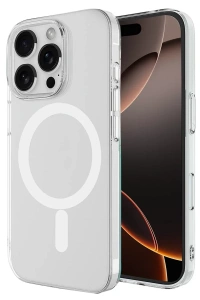 Apple iPhone 16 Pro Kılıf Magneticsafe Şeffaf Silikon - Şeffaf