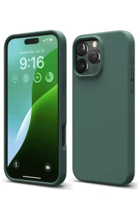 Apple iPhone 16 Pro Kılıf Nano içi Kadife Silikon - Koyu Yeşil