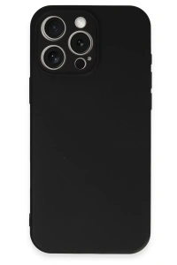 Apple iPhone 16 Pro Kılıf Nano içi Kadife Silikon - Siyah
