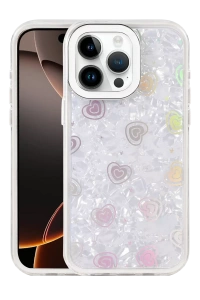 Apple iPhone 16 Pro Lumi Desenli Kapak - Beyaz