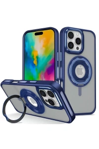 Apple iPhone 16 Pro Max Banza Magsafe Standlı Kapak - Lacivert