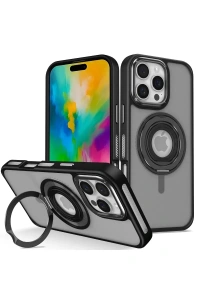 Apple iPhone 16 Pro Max Banza Magsafe Standlı Kapak - Siyah