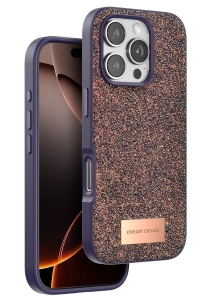 Apple iPhone 16 Pro Max Bright Simli Kapak - Derin Mor