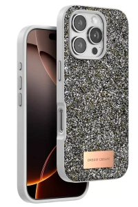 Apple iPhone 16 Pro Max Bright Simli Kapak - Gümüş