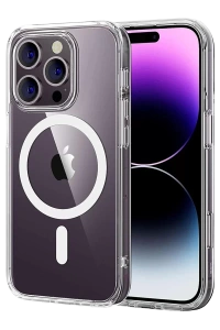 Apple iPhone 16 Pro Max Combo Sert Şeffaf Magsafe Kapak - Şeffaf