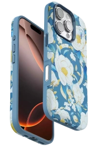 Apple iPhone 16 Pro Max Flower Series Magsafe Kapak - Mavi