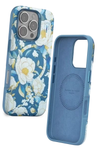 Apple iPhone 16 Pro Max Flower Series Magsafe Kapak - Mavi